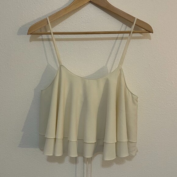 Free People | Tropical Wave Layered Crop Top in Cream, size XS - Picture 3 of 11